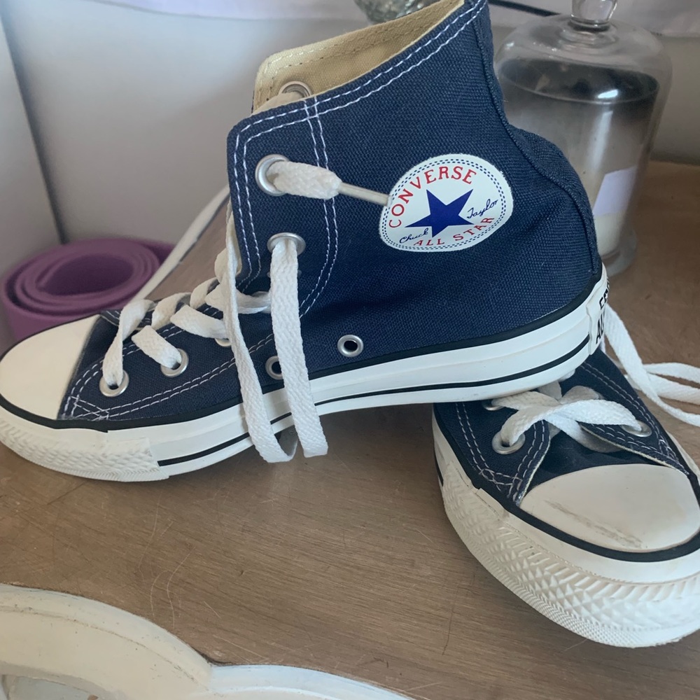 Barely Worn Navy High Top Converse